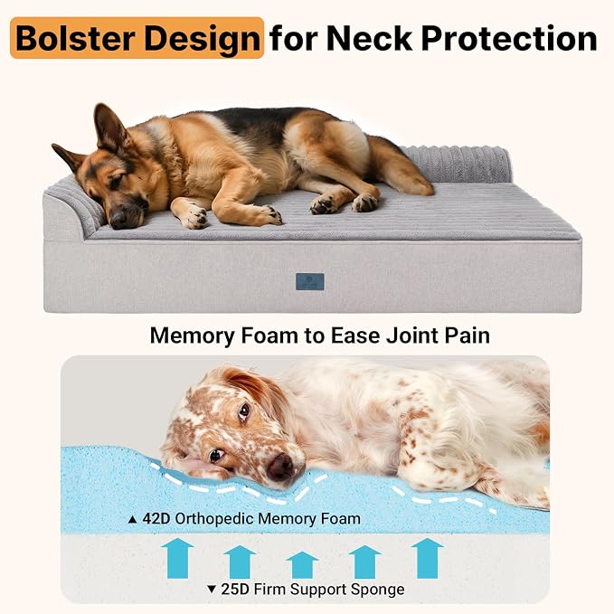 Veehoo Orthopedic Dog Bed for Large Senior Dogs, 7 Inch Thick XXL Memory Foam - Image 3