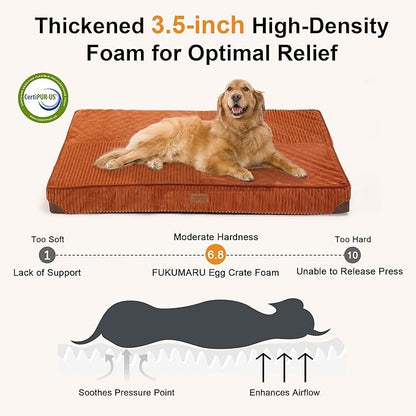 FUKUMARU Dog Bed, Thickened Corduroy Orthopedic Dog Beds - Image 3