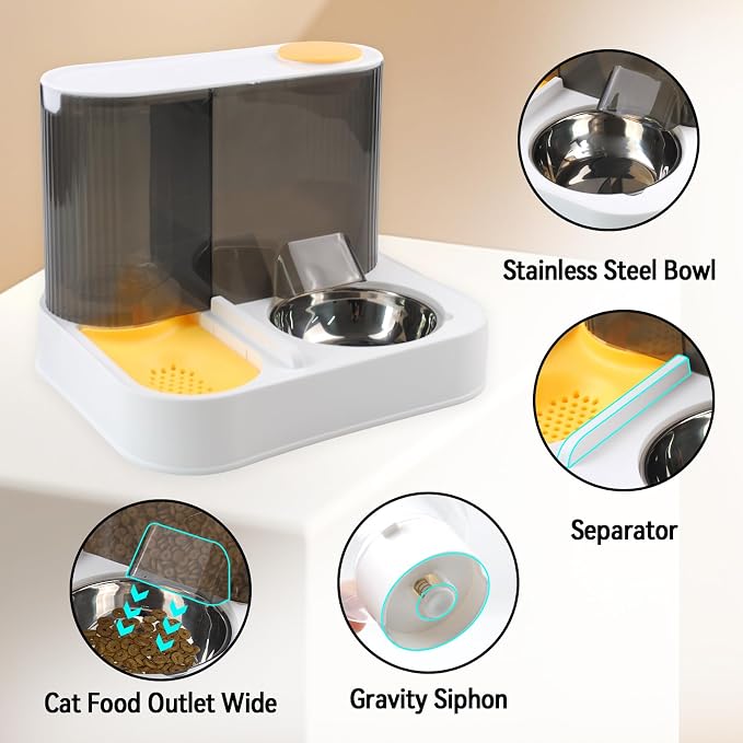 2 in 1 Automatic Cat Feeder and Water Dispenser Combo, All-in-One Dog Food and - Image 5