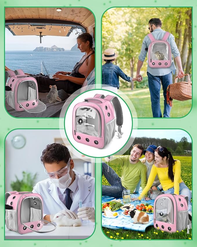 Guinea Pig Carrier Backpack, Portable Rabbit Travel Carring Bag - Image 6