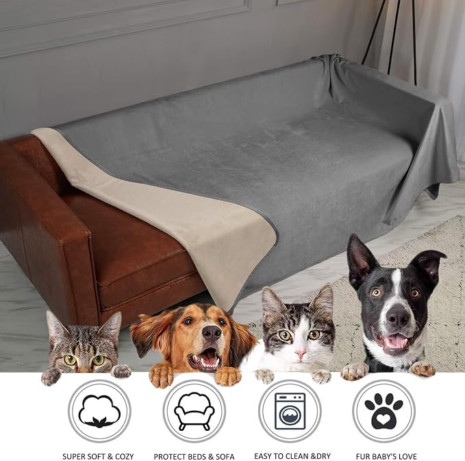 Ameritex Pet Bed Blanket Reversible 100% Waterproof Velvet Super Soft - Image 4