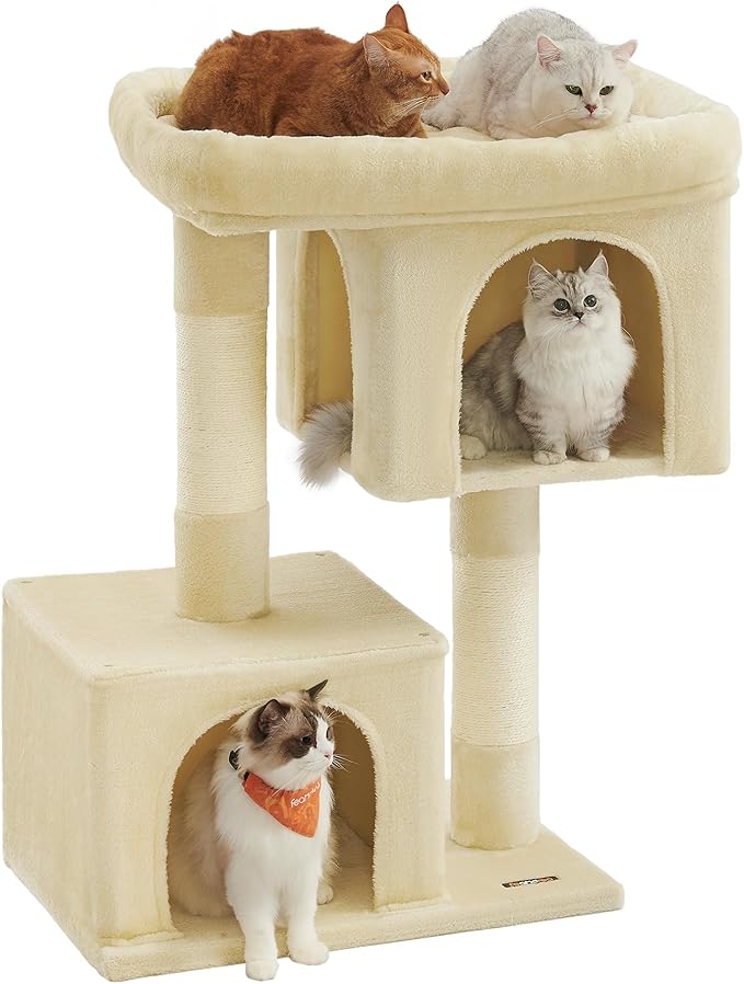 Feandrea Cat Tree, 40.6-Inch Cat Tower, Plush Condo by FeandreabySONGMICSHOME