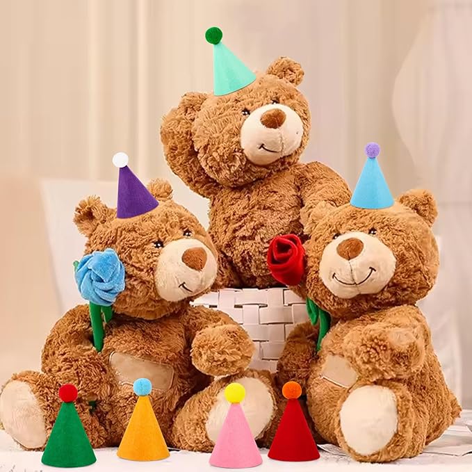 10 Pcs Mini Birthday Party Hats Multicolor Lovely Cone Hats - Image 8