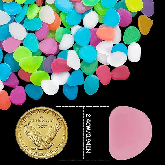 350 PCS Luminous Stones – Mixed Color Glow Rocks Decorations DIY Decorative - Image 2