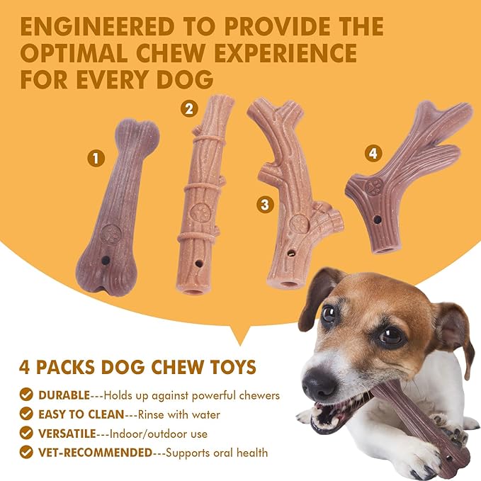 4 Pack Durable Dog Chew Toys for Aggressive Chewers-Puppy Teething Toys - Image 5