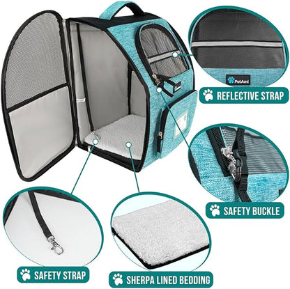 PetAmi Dog Backpack Carrier for Small Large Cat, Ventilated Pet Hiking Backpack - Image 4