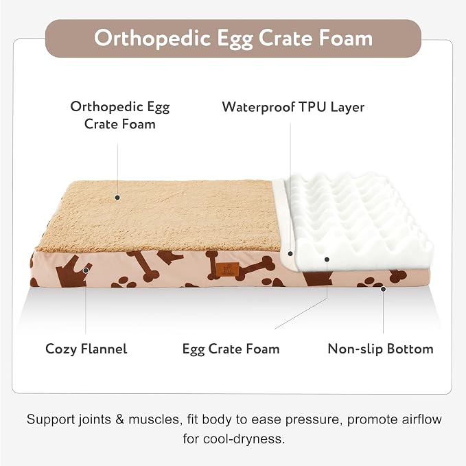 Waterproof Orthopedic Dog Bed for Large Medium Sized Dogs 35x22 Inch - Image 2
