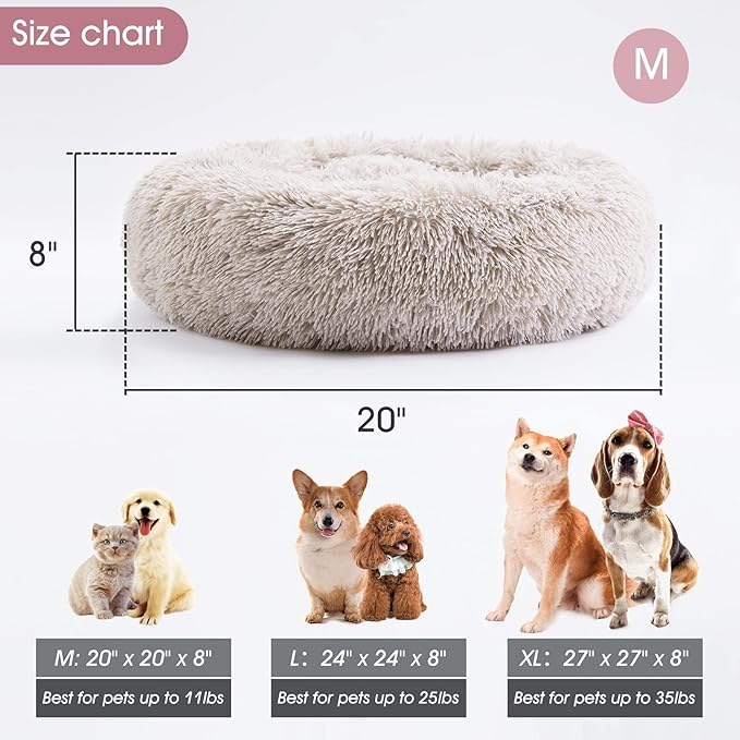 WESTERN HOME WH Calming Dog & Cat Bed, Anti-Anxiety Donut Cuddler Warming Cozy - Image 5