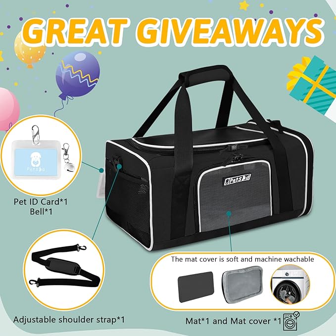 Petskd Pet Carrier 17x12x8.5 JetBlue Allegiant Airline Approved, Pet Travel - Image 7