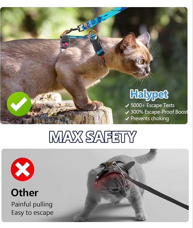 Halypet Cat Harness and Leash Set, Escape Proof Cat Harness, Comfortable Soft - Image 4