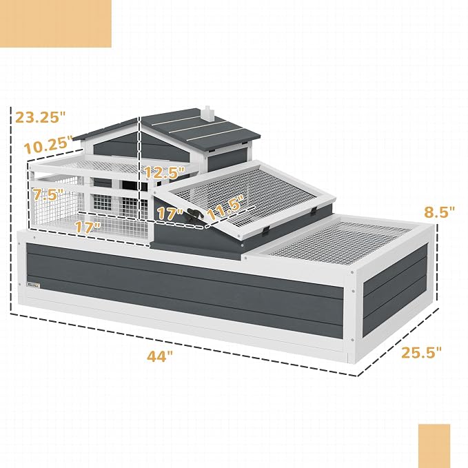 PawHut 3- Room Tortoise House Habitat - Image 7