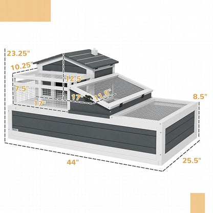 PawHut 3- Room Tortoise House Habitat - Image 7