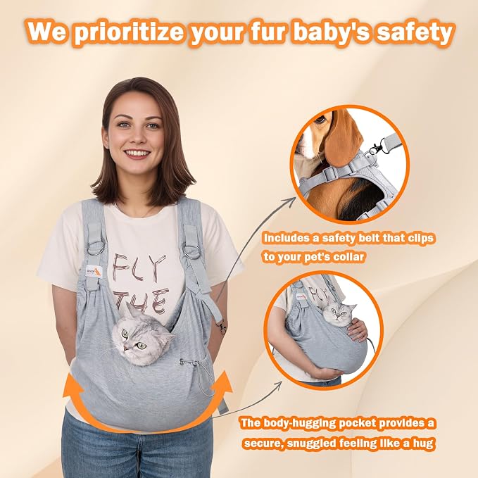Dog Sling Carriers for Small Dogs, Carrier Sling for Cats and Pupp, Carrying - Image 2