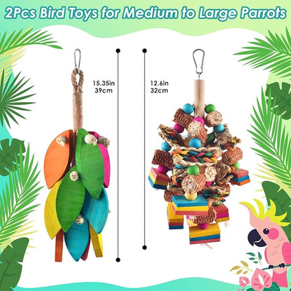 2 Pcs Large Bird Toys, Natural Corn Cob Parrot Chew Toy, Amazon Parrots - Image 2
