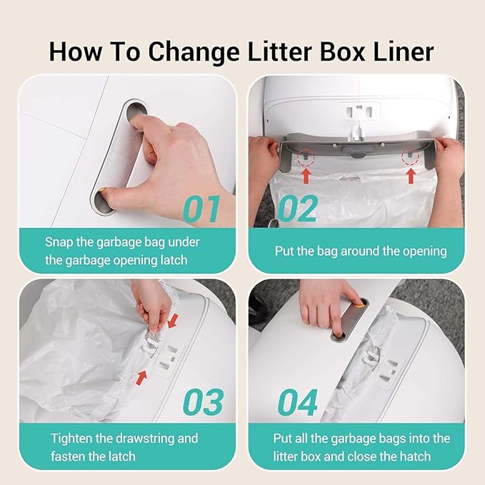 80 Count Waste Bags for Self-Cleaning Cat Litter Box, Replacement Extra Large - Image 2