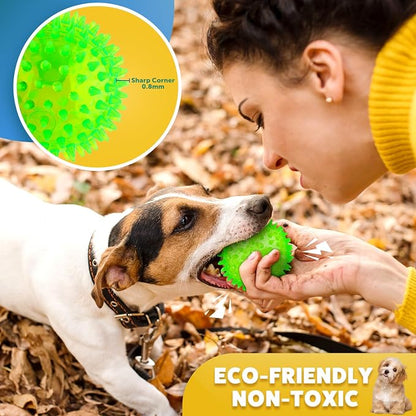 Puppy Toy 2.5” Squeaky Dog Balls Toys and Spikey Dog Ball - Image 5