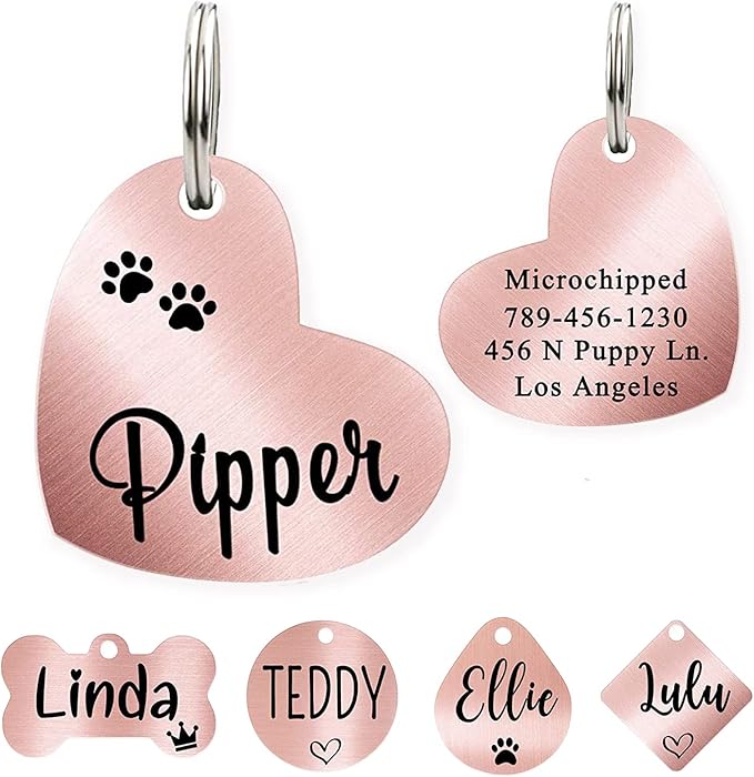 Ultra Joys Dog ID Tag, Custom Dog Tag Personalized Cat Tag, Pet ID Tag by UltraJoys