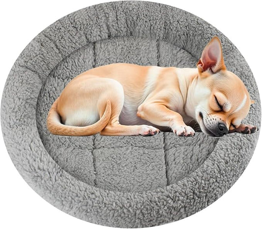 Enjoying Plush Cat Bed Mat, 15.75" Round, Self Warming Dog Bed by Enjoying