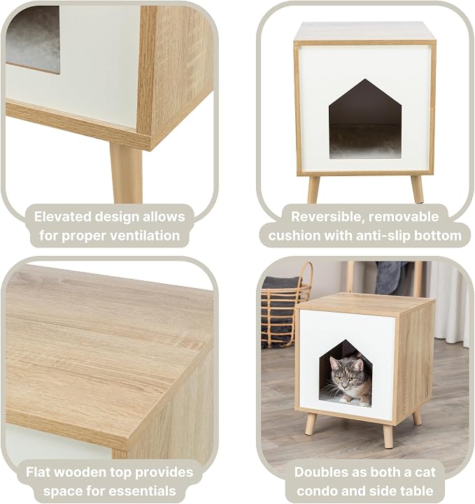 Trixie Isa Indoor Cat Condo, Modern Cat Bed Side Table & Nightstand, Cat - Image 4