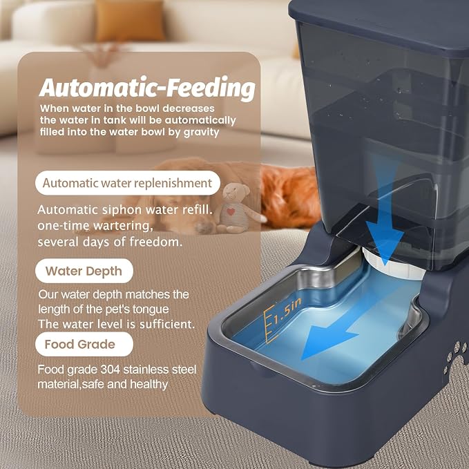 Automatic 5.4L/1.4Gal Pet Waterer, Pet Automatic Dog Water Dispenser Gravity - Image 3