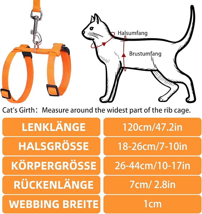 PUPTECK Adjustable Cat Harness and Leash Set Escape Proof Kitten Strap Collar - Image 2