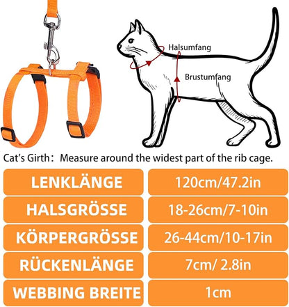 PUPTECK Adjustable Cat Harness and Leash Set Escape Proof Kitten Strap Collar - Image 2
