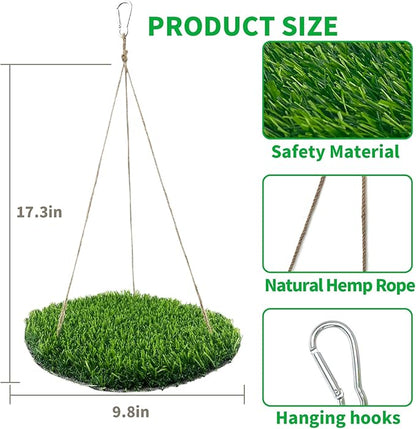 FlidRunest Large Bird Foraging Mat Toys, Natural Bird Grass Hammock Swing Toy - Image 4