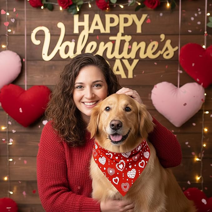 Weewooday 50 Pcs Valentine's Day Dog Bandanas Bulk - Image 6