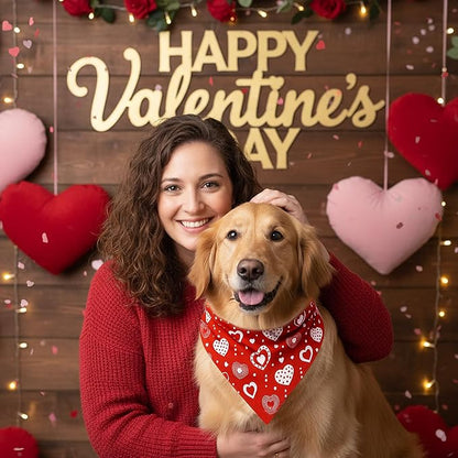 Weewooday 50 Pcs Valentine's Day Dog Bandanas Bulk - Image 6