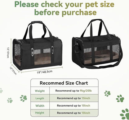 Petsfit 19x12x12 Pet Carrier for Large Cats, Soft-Sided Small Dog Travel Carrier - Image 4