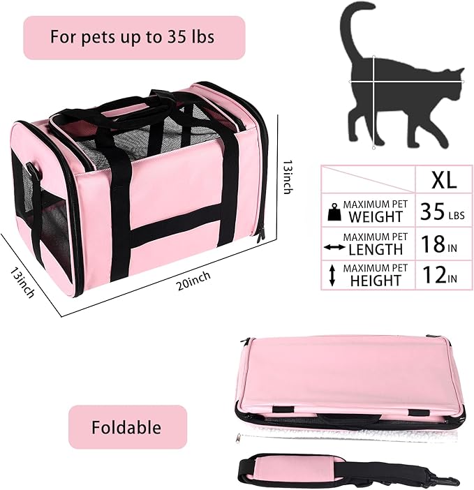 top tasta cat Carrier Large Dog Cat Carriers Puppies up to 30Lbs, Big Dog - Image 2