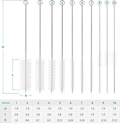 CiaraQ Bottle Cleaning Brushes, 8 Inch Nylon Tube Brush Set, Cleaner - Image 3