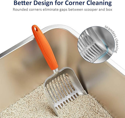 WePet Cat Litter Scoop, Aluminum Alloy Sifter, Kitty Metal Scooper, Deep Shovel - Image 5