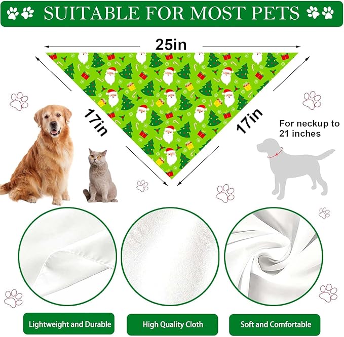 Holiday Dog Bandanas 4 Pack, Halloween Thanksgiving Christmas New Year - Image 2
