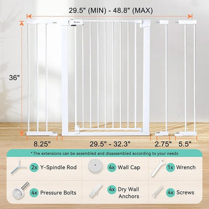 COMOMY 36" Extra Tall Baby Gate - Image 5