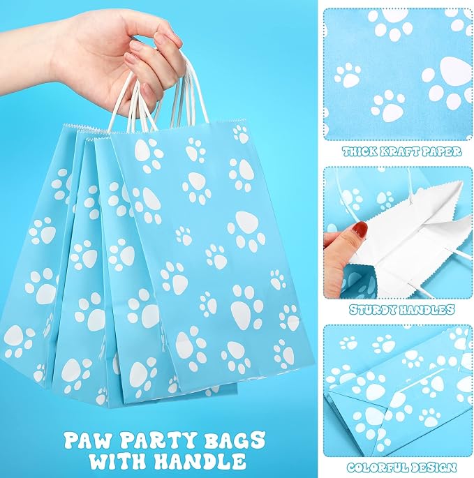 Blulu 20 Pcs Puppy Dog Paw Gift Bags - Image 3