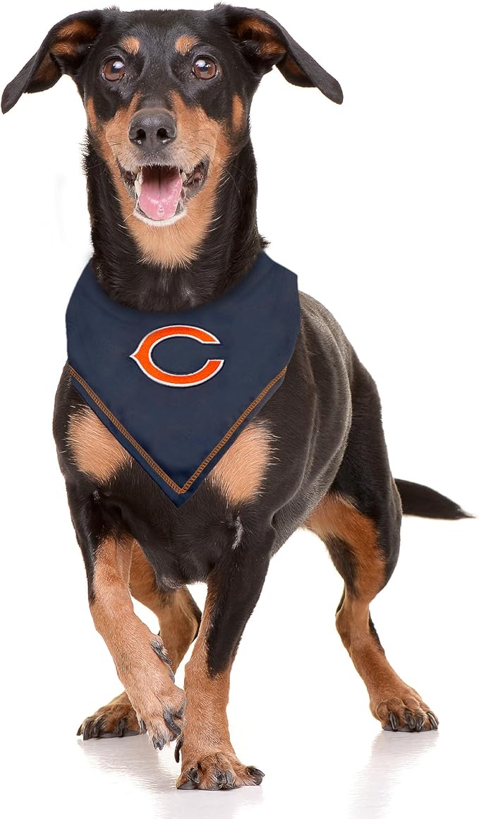NFL Chicago Bears TIE Bandana, Small/Medium. Dog Bandana Scarf Bib - Image 3