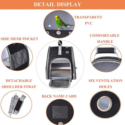 Bird Carrier with Stand & Tray, Small Bird Travel Cage - Image 2