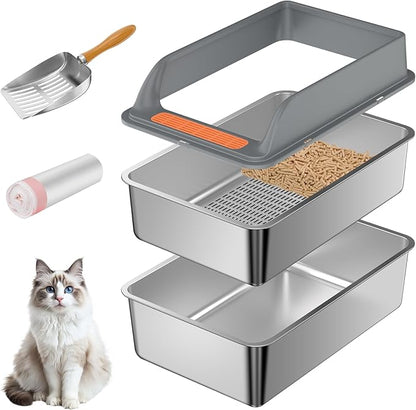 Stainless Steel Sifting Litter Box by Yoochee
