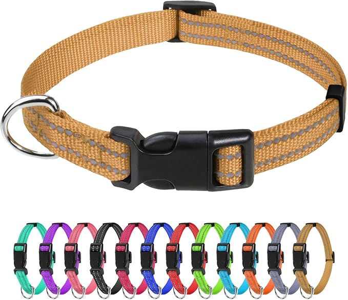 TagME Reflective Nylon Dog Collars, Adjustable Classic Collar by TagME