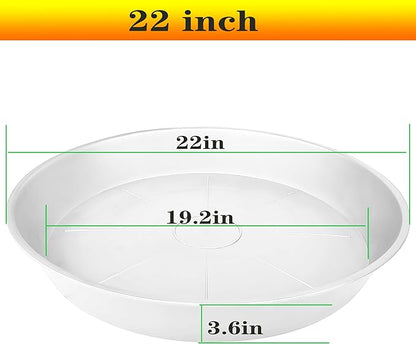3 Pack of 22 inch Plant Saucer, 3.6" Depth Tray, Large Deep Garden Plastic - Image 2
