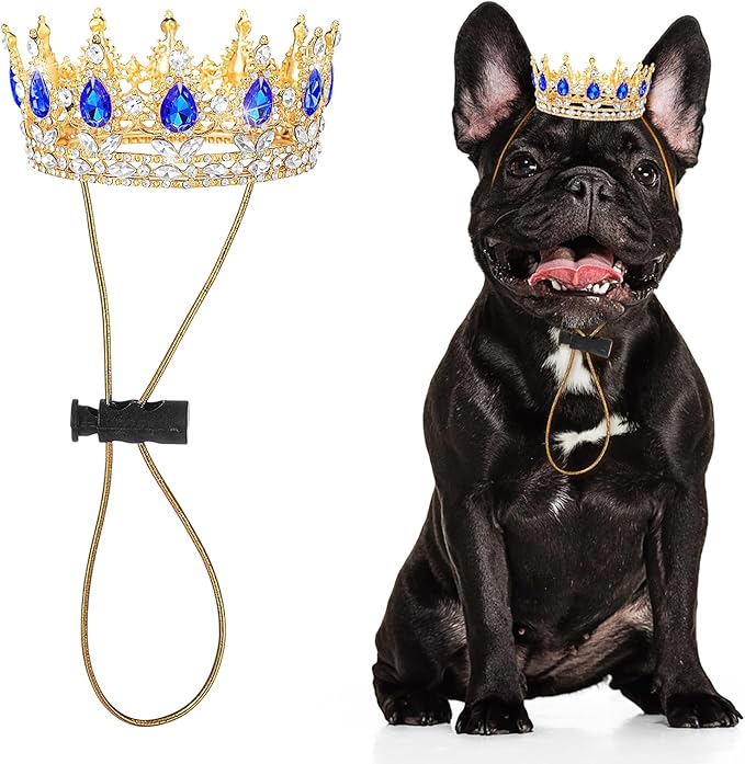 Abbylike Pet Rhinestone King Crown, Queen Crown by Abbylike