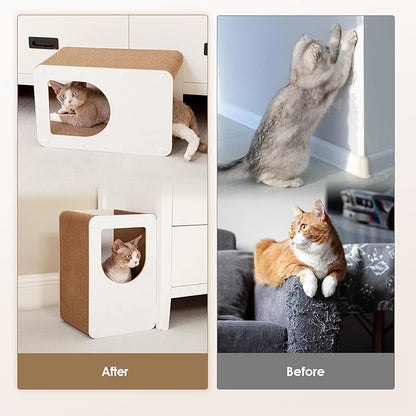 EHEYCIGA Cardboard Cat Scratcher House, 17-Inch Corrugated Cat Scratcher - Image 3
