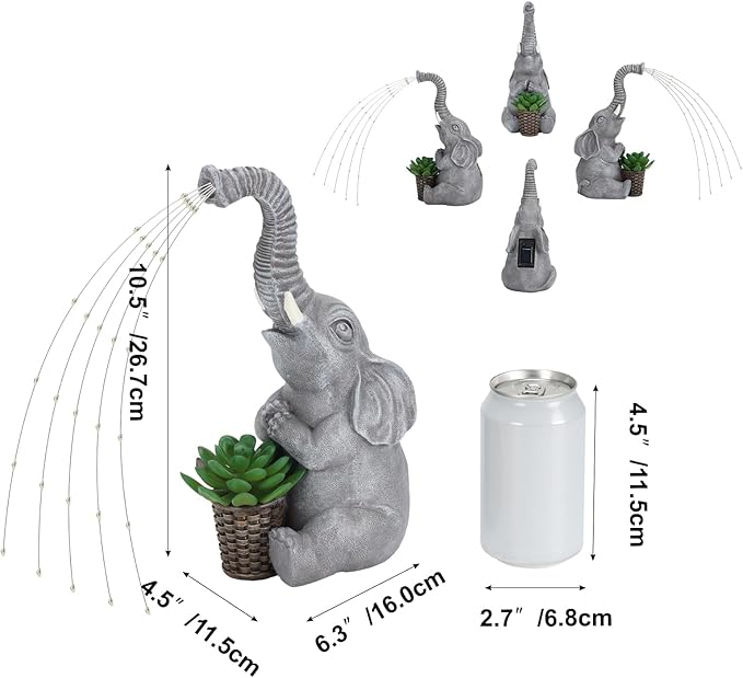 Lyeasw Solar Garden Decor Elephant Statues – Birthday Gifts - Image 6