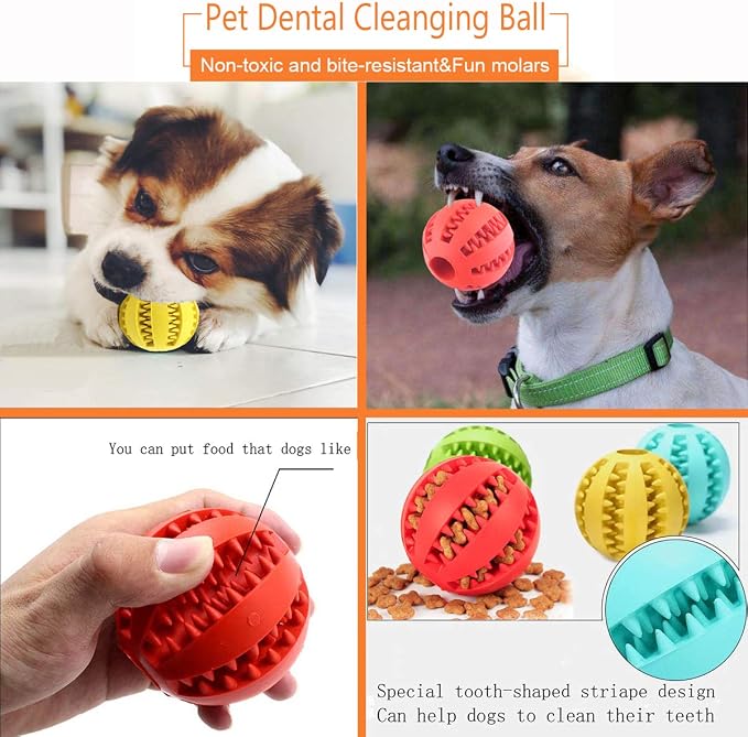 Sunglow 2 Pack Dog Toy Ball，Nontoxic Bite Resistant Teething Toys Balls - Image 4