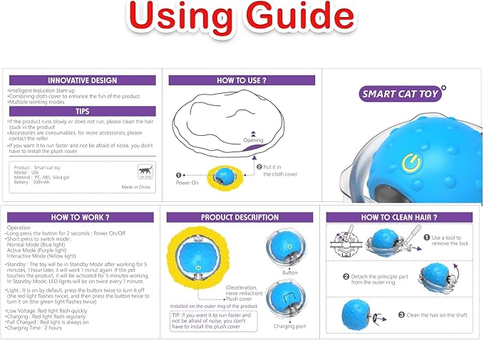 Interactive Cat Toys Ball Fast Rolling in Pocket, Motion Activate Chirping Cat - Image 9