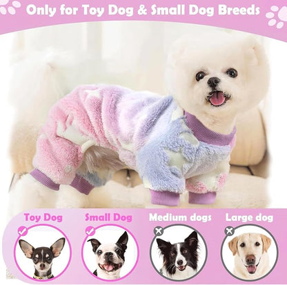 Dog Sweaters Small Girl Warm Fleece Pajamas, Cute Extra Small Dog Clothes - Image 3