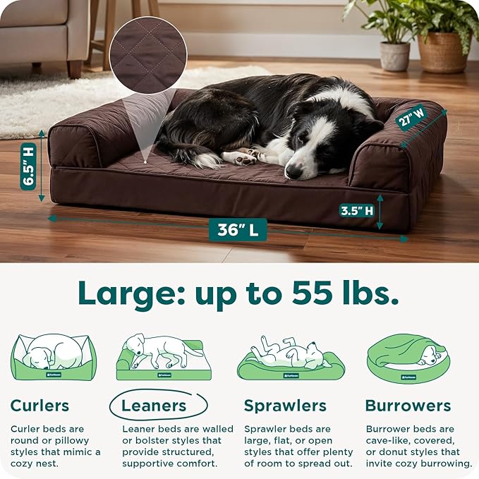 Furhaven Orthopedic Dog Bed for Large/Medium Dogs w/ Removable Bolsters & - Image 3