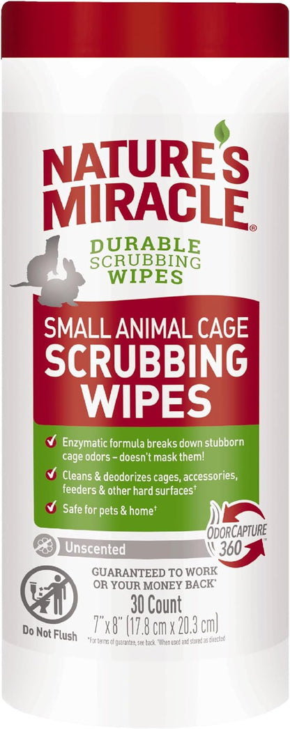 Nature’s Miracle Small Animal Cage Scrubbing Wipes 30Ct by NaturesMiracle