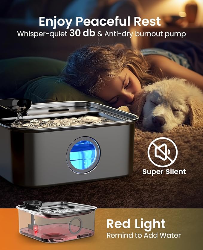 oneisall Dog Water Fountain for Large Dogs, 10L/2.6Gal Dog Fountain Water Bowl - Image 5
